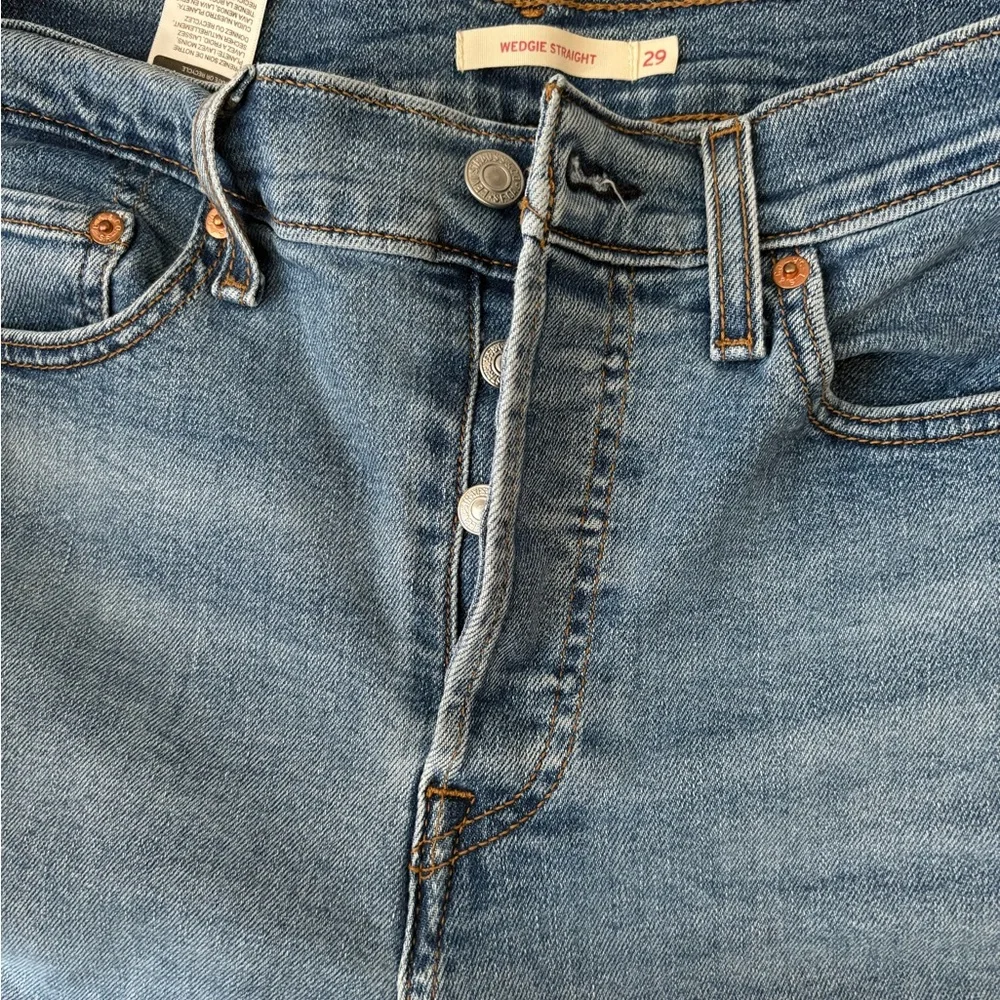 Levi's Light Blue Wedgie Straight Jeans - Picture 4 of 5